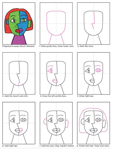 cubist portraits Cubist Portraits, Classe D'art, Picasso Portraits, Art Picasso, Draw Faces, Istoria Artei, Boris Vallejo, Cubism Art, Drawing Faces