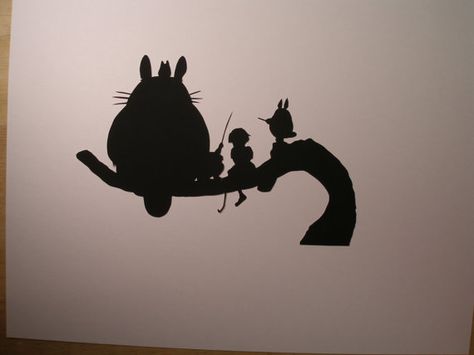 Ghibli Stencil, Studio Ghibli Silhouette, Image Cricut, Totoro Art, Cut Paper Art, Fab Lab, Artist Problems, Silhouette Paper, Projets Cricut