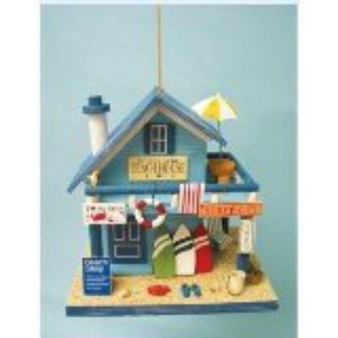 . Birdhouse Painting, Wooden Beach House, Diy Birdhouse, Homemade Bird Houses, Bird House Plans, Nautical Crafts, Bird House Kits, Bird Aviary, Birdhouse Designs