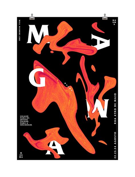 MAGMA PT on Behance Fire Typography, Grpahic Design, Typeface Poster, Exhibition Posters, Graphic Work, Graphic Design Student, Fire Designs, Poster Design Inspiration, Bullet Journal Art