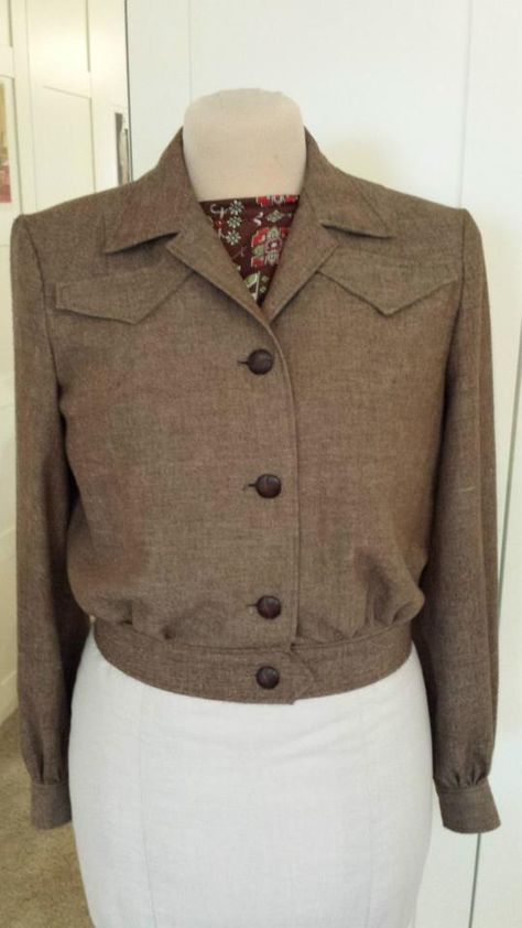 1950s Jacket Women, Military Jacket Pattern, 1940s Clothes, Modest Christian Clothing, Eisenhower Jacket, Upcycle Inspiration, 1940s Jacket, Military Jacket Women, Fashion 40s