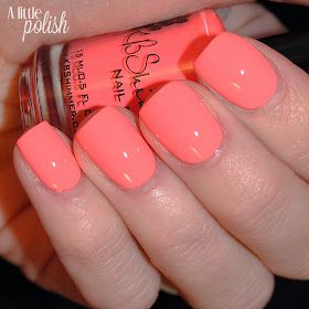 A Little Polish: KBShimmer: The Summer Collection - Creams Coral Toe Nails, Coral Gel Nails, Neon Coral Nails, Nail Colors For Pale Skin, Coral Nails With Design, Pretty Nail Colors, Coral Nails, Work Nails, Short Acrylic Nails Designs