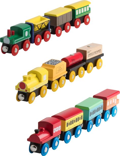 Amazon.com: Wooden Train Set 12 PCS - Train Toys Magnetic Set Includes 3 Engines - Toy Train Sets For Kids Toddler Boys And Girls - Compatible With Thomas Train Set Tracks And Major Brands - Original - By Play22: Toys & Games Toy Trains For Kids, Train Concept, Train Garden, Blender Art, Wood Train, Thomas Train, Magnet Toys, Toy Trains Set, Wooden Train Set