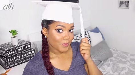 13 Graduation Hairstyles That Are Sure To Look Good Under Your Cap & Tassel — VIDEOS Grad Hairstyles, Graduation Hairstyles With Cap, Hairstyles For Gowns, Hairstyles For Natural Hair, Graduation Look, Graduation Hairstyles, Cap And Gown, Hair St, Hair Images