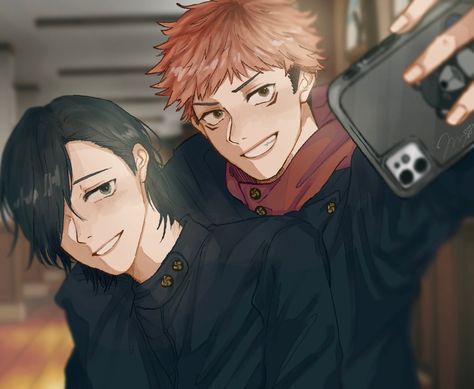 Yuuji X Junpei, Itadori And Junpei, Junpei Yoshino Fanart, Junpei X Itadori, Junpei Yoshino, Noragami, Handsome Anime Guys, Handsome Anime, Cute Anime Guys