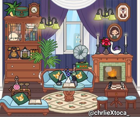 Victorian drawing room 😌 #TocaLifeWorld Toca Boca Victorian House, Victorian House Bedroom, Victorian Drawing Room, Tiny Characters, Gothic Room, Toca Life, Cute Room Ideas, Victorian House, Art Drawings Sketches Creative