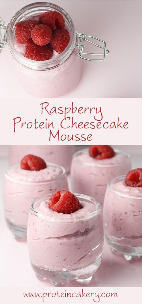 Raspberry Protein Cheesecake Mousse - high protein, low carb Protein Mousse, Mousse Cheesecake, Whey Protein Recipes, Best Healthy Recipes, Healthy Recipes Easy, Protein Cheesecake, Low Carb Soup Recipes, Keto Eating, Low Carb High Protein