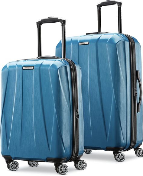 Samsonite Centric 2 Hardside Expandable Luggage with Spinner Wheels, Caribbean Blue, 2-Piece Set (20/24) Todays deal upto 50% offer from the original price Carryon Packing, Blue Luggage, Airport Luggage, Carry On Size, Caribbean Blue, Japan Shop, American Tourister, Moving Services, Cropped Leather Jacket