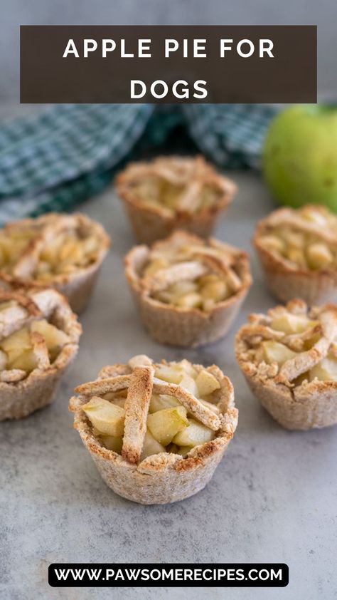 Dog Apple Pie, Apple Pie For Dogs, Dog Pie Recipe, Pie For Dogs, Puppy Snacks, Gluten Free Apple Pie, Making Apple Pie, Apples And Cinnamon, Individual Pies