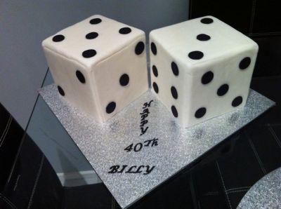 dice cake By nivani on CakeCentral.com Dice Cake, Magic Party Theme, Magician Birthday Party, Casino Themed Party, Casino Birthday Party, 37th Birthday, Casino Birthday, Casino Party Decorations, Magic Party