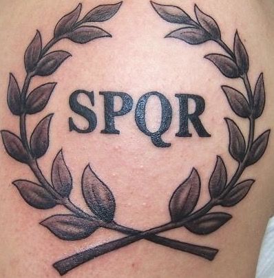 Legion Tattoo, Spqr Tattoo, Roman Tattoos, Antique Tattoo, Athena Tattoo, Roman Tattoo, Wreath Tattoo, Empire Tattoo, P Tattoo