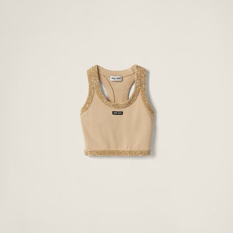 Cream Silk Knit Top | Miu Miu Miu Miu Tops, Luxury Miu Miu Tops For Fall, Miu Miu Top, Miu Miu T Shirt, Miu Miu Crop Top, Classic Cotton Miu Miu Tops, Miu Miu Cotton Collared Tops, Classic Cocktail Dress, Silk Knit