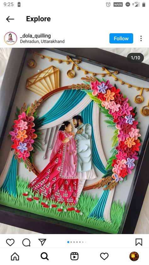 Wedding Quilling Ideas, Embroidery Hoop Art Diy, Quilling Work, Bridal Gift Wrapping Ideas, Paper Quilling Patterns, Quilled Paper Art, Quilled Creations, Diy Embroidery Designs, Wedding Crafts Diy