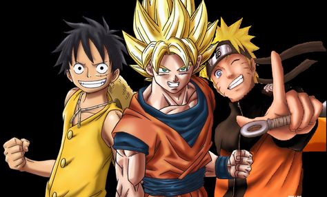 luffy, goku and naruto Naruto Goku, Luffy Wallpaper, Dragon Ball Z Iphone Wallpaper, All Anime Characters, Naruto Vs Sasuke, Funny Reaction, Fan Anime, Pet Monkey, Anime Inspired Outfits