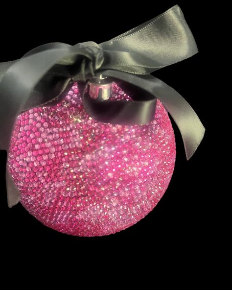 🎄 Add some festive sparkle to your holiday decor with our Pink Round Bedazzled Rhinestone Ornament! ✨ This blinged-out beauty is sure to shine bright on your Christmas tree. Get yours now and make your holidays sparkle! 💖 #festivebling #christmasdecor #sparkleseason #holidayglam #blingornament #cocodezines Rhinestone Business, Rhinestone Ornaments, Pink Christmas Decorations, Holiday Glam, Holiday Sparkle, Pink Round, To Shine, Pink Christmas, Shine Bright