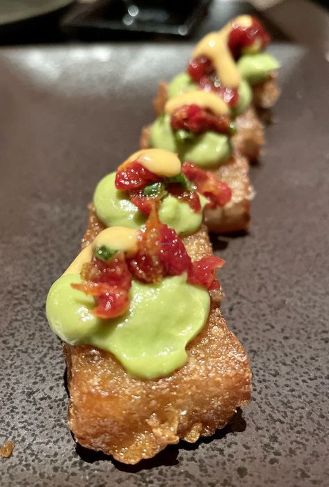 CRISPY RICE avocado, spicy ahi watermelon at PLANTA Queen in New York City Planta Queen Recipes, Ahi Watermelon, New York Recipes, Spicy Watermelon, Rice Avocado, What Is Gluten Free, New York Restaurant, Matcha Cheesecake, What Is Gluten