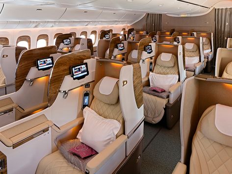 Exclusive look at new Emirates first class cabin | Aviation – Gulf News Plane Interior, Emirates Flights, Flying First Class, Business Class Seats, First Class Flights, Business Class Flight, Emirates Airline, Jeremy Clarkson, Boeing 777