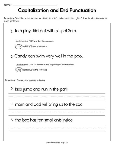 Capitalization - Have Fun Teaching Capitalization Worksheets, Paragraph Worksheets, Capital Letters Worksheet, Proper Nouns Worksheet, Punctuation Worksheets, Use Of Capital Letters, Language Arts Worksheets, Sentence Correction, Nouns Worksheet