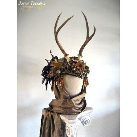 Antler Headdress, Deer Halloween Costumes, Antler Crown, Crown Fairy, Offbeat Wedding, Deer Horns, Wedding Headdress, Deer Skulls, Fantasy Costumes