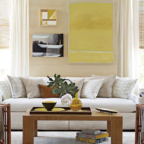 Fall Decorating Tips From Serena & Lily Golden Lamps, Room Designer, Bamboo Coffee Table, Serena Lily, Coastal Living Rooms, Living Room Collections, Family Rooms, Furniture Arrangement, Window Panels