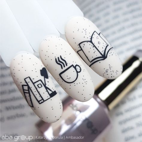 Books Nail Art, Book Themed Nail Art, Nails Book Ideas, Book Nail Art Designs, Book Theme Nails, Nail Art Book, Book Nails Designs, Gel Matte Nails, Book Inspired Nails