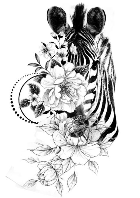 African Animal Tattoos For Women, Zebra Tattoo For Women, Mandala Animal Tattoo Design, Jungle Tattoo Ideas For Women, Zebra Tattoo Design, Jungle Sleeve Tattoo Women, Safari Animal Tattoos, African Flower Tattoo, Safari Sleeve Tattoo