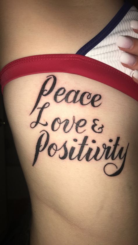 Logic Tattoo, Peace Love Positivity Tattoo, Positivity Tattoo, Peace Tattoos, Chest Ideas, Love Tattoos, Tattoo Styles, Logic, Cute Tattoos