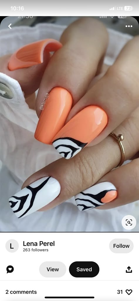 Orange Nail Art Designs, Perfect Summer Nails, Summer Nails 2024, Manicure Nail Designs, Sassy Nails, Stylish Nails Designs, Dope Nail Designs, Glow Nails, Pretty Nail Art Designs