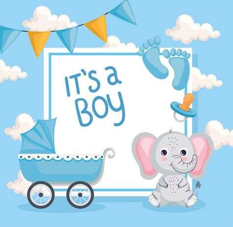 Boy baby shower card | Premium Vector #Freepik #vector #baby-footprints #baby-blue #welcome-baby #baby-birth Newborn Quotes, It's A Boy Announcement, Baby Boy Decorations, Baby Shower Pictures, Baby Trolley, Boy Baby Shower Ideas, Baby Shower Photo Booth, Boy Printable, Baby Boy Swag