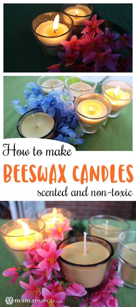 Stay away from the toxic chemicals in paraffin candles. Learn how to make beeswax candles that are safe, non-toxic and clean your air. This DIY candle recipe is extremely easy to make and you can customize the candle scent to your liking. Diy Food Candles, Homemade Beeswax Candles, Candle Recipes, Beeswax Candles Diy, Diy Scent, Diy Candles Scented, Candle Making Business, Candles Scented, Paraffin Candles