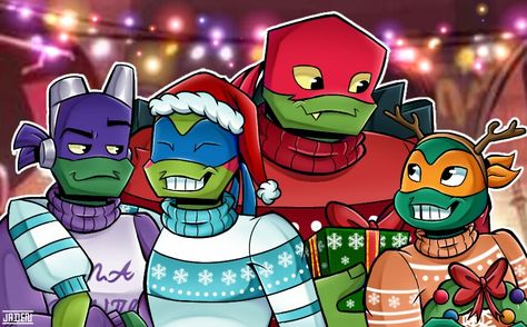 Rottmnt Christmas, Tmnt Brothers, Rise Tmnt, Raphael Tmnt, Teenage Mutant Ninja Turtles Art, Rise Art, Tmnt Artwork, Tmnt Art, Ninja Turtles Art