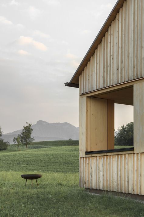 Gallery of House Buchen / Bernardo Bader Architekten - 23 Bernardo Bader, Wood Facade, Small Entrance, Wood Architecture, Gable Roof, Entrance Porch, Architecture Exterior, Facade Architecture, New Home Designs