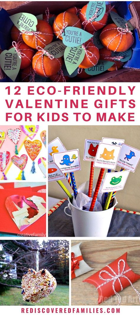 12 eco-friendly, no-candy classroom valentines for kids. Help your children give out fun earth friendly valentines that are sure to be a big hit with their classmates!! Click through for the best DIY Valentine's Day cards to make with kids. Includes a number of free printables. Valentines For Kids To Make, Diy Valentine's Gifts For Kids, Class Valentines Gifts, Science Valentines, Homemade Valentines Day Cards, Classroom Valentines, Diy Valentines Cards, Cards To Make, Valentine Gifts For Kids