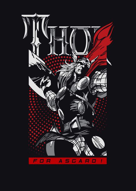 Marvel Tshirt Design, Tshirt Artwork, Typography Tshirt Design, Marvel Animation, T-shirt Print Design, Creative T Shirt Design, Tshirt Printing Design, Marvel Tshirt, Marvel Thor