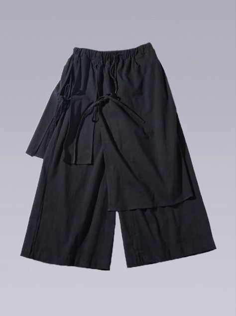 hakama pants Samurai Fashion, Japanese Pants, Hakama Pants, Ninja Outfit, Apocalyptic Clothing, Estilo Harajuku, Style Wide Leg Pants, Elegant Pant, Streetwear Pants