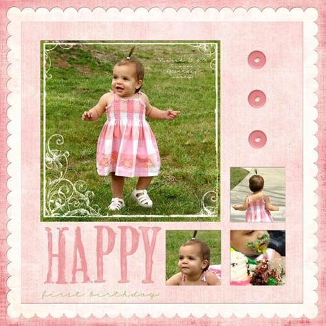 first birthday scrapbook layouts | Birthdays Birthday Scrapbook Layouts, Momma Mia, Birthday Scrapbook Pages, Scrapbook Bebe, Scrapbook Design Layout, Baby Scrapbook Pages, Scrapbooking Layouts Baby, Becky Higgins