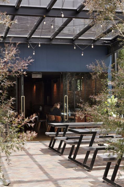 Morningside Tavern | Auckland - Material Creative | ArchiPro Red Brick Interior, Upholstered Banquette, Brick Interior, Liverpool Street, Hospital Interior Design, Drinks Design, Hospitality Projects, Hospitality Design, Al Fresco Dining