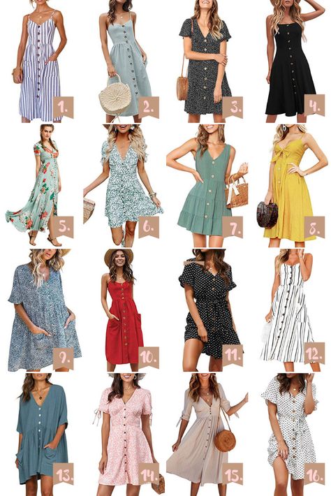 Looking for outfit ideas for the end of Summer? Well Labor Day is the perfect time to get the cutest wrap dresses as we head into Fall. Celebrate in style with these cute wrap dresses for Labor Day! Women Beach Outfits, Goa Outfits, Outfit Pantai, Button Dresses, Summer Dress Outfits, White Dress Summer, Button Dress, Summer Fashion Outfits, Mom Outfits