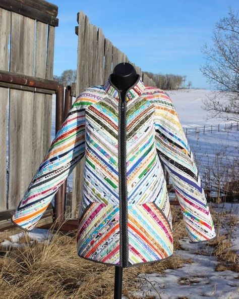 Terry Rowland | I will share my selvage coat with you now. I was keeping this as a secret because I entered it into Quilt Canadian Quilters National Juried… | Instagram Terry Rowland, Selvage Quilts, Quilt Coats, Quilted Items, Quilted Coats, Quilt Coat, More Organized, Quilted Coat, Trail Mix