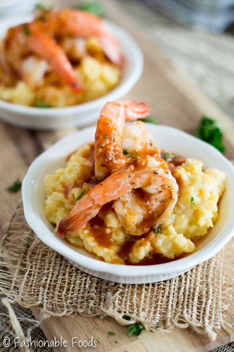 Shrimp And Goat Cheese, Goat Cheese Polenta, Shrimp And Polenta, Spicy Broth, Cheese Polenta, Sophisticated Food, Goat Cheese Pasta, Bbq Pork Ribs, Polenta Recipes