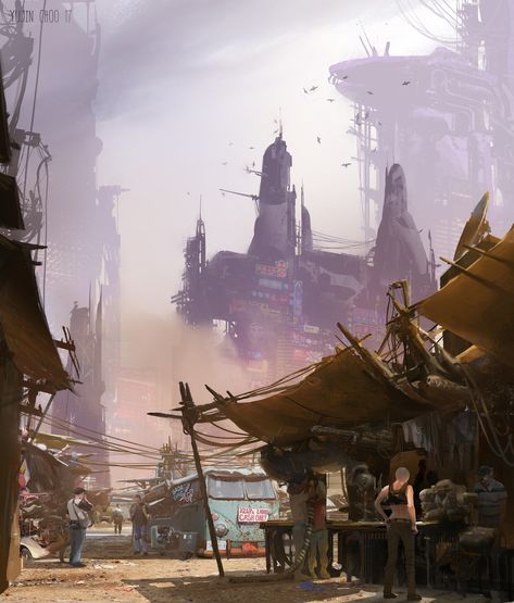 Star Wars Junkyard, Mandalorian Landscape, Post Apocalyptic City, Post Apocalyptic Art, Apocalypse Art, Sci Fi Environment, Landscape Concept, Cyberpunk City, Concept Artist