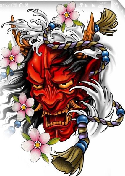 Omni Mask Japanese Tattoo, Omni Tattoo, Samurai Mask Tattoo, Foo Dog Tattoo Design, Oni Tattoo, Care Bear Tattoos, Foo Dog Tattoo, Hannya Mask Tattoo, Lotus Tattoo Design