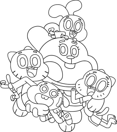 cool The Amazing World Of Gumball Family Coloring Page Character Coloring Pages, Family Coloring Pages, Farm Animal Coloring Pages, Amazing World Of Gumball, صفحات التلوين, Family Coloring, Unicorn Coloring Pages, Princess Coloring, Easy Coloring Pages