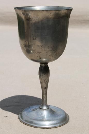 mixed lot antique & vintage pewter goblets, medieval style banquet table wine glasses Medieval Goblet, Banquet Table, Wedding Cross, Medieval Style, Vintage Pewter, Laurel Leaves, Pewter Metal, Medieval Times, Banquet Tables