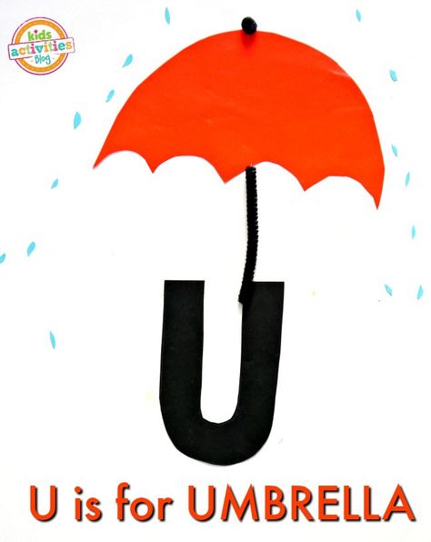 U Crafts For Preschoolers, Letter U Crafts For Preschoolers, Letter U Craft, U Is For Umbrella, Letter U Crafts, U Craft, Umbrella Craft, Alphabet Letter Crafts, Crafts For Preschoolers