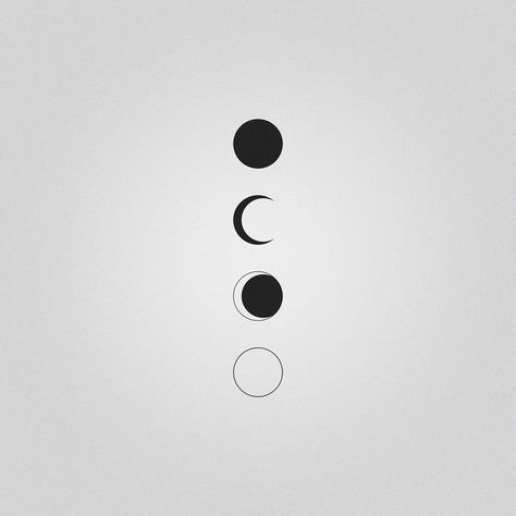 Eclipse Tattoo Minimalist, Cycle Tattoo, Moon Cycle Tattoo, Eclipse Tattoo, Witchcraft Tattoos, Piercing Inspiration, Abstract Tattoo Designs, Crescent Moon Tattoo, Moon Symbols