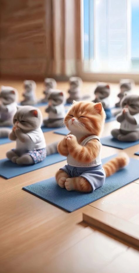 Memes Birthday Funny, Meditating Cat, Yoga Cat, Cute Backgrounds For Iphone, Cat Yoga, Baby Turtles, Cute Animals Images, Cat Top, Cat Pictures