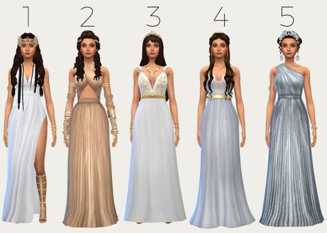 Medieval, Tudor, Renaissance Sims 4 CC Finds na Tumblrze Dresses Sims 4, Sims 4 Cc Dress, Cc Dress, Greek Goddess Dress, Greek Dress, Sims Medieval, Goddess Vibes, Goddess Outfit, Ancient Dress