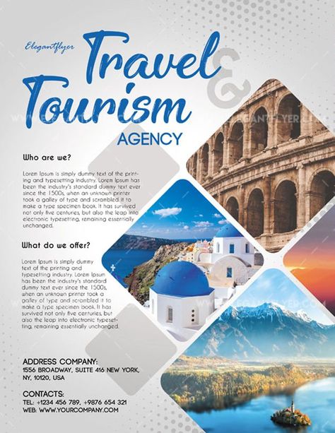 Travel and Tourism – Flyer PSD Template Tourism Flyer, Tourism Brochure Design, Travel Agency Poster, Tourism Magazine, Travel Brochure Design, Tourism Design, Travel Flyer, Fish Sketch, Photo Voyage