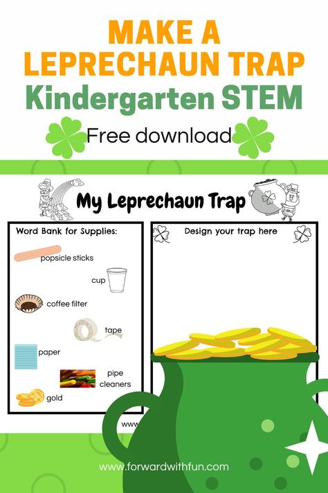 freebie download of a leprechaun trap planning sheet for a kindergarten stem challenge Leprechaun Trap Stem Kindergarten, Leprechaun Trap Stem Challenge, Kindergarten Leprechaun Trap, Kindergarten Stem Challenges, Leprechaun Trap Project, Kindergarten Stem, Leprechaun Trap, Stem Steam, St Patrick Day Activities